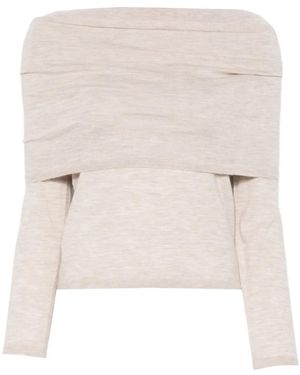 Max Mara Schulterfreier Faretra Pullover - Natur