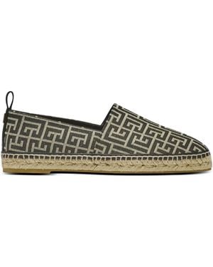 Balmain Monogram Jacquard Espadrilles - Green