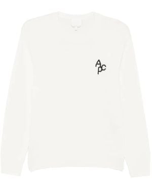 A.P.C. Pullover Mit Logo-Stickerei - Weiß