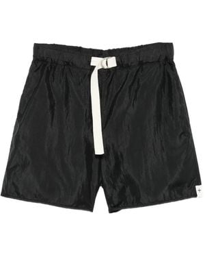 Jil Sander Belted Crinkled Shorts - Black