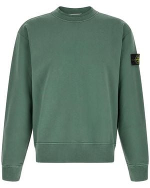 Stone Island Sudadera Oversize 6100022 Con Ribete De Canalé - Verde