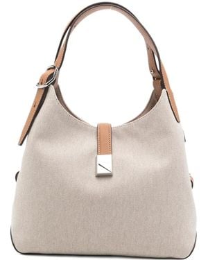 Kate Spade Leather-Trim Canvas Tote Bag - Natural
