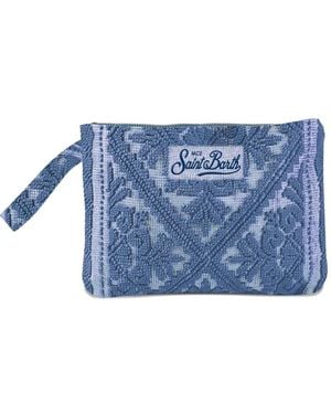 Mc2 Saint Barth Clutch Mit Logo - Blau