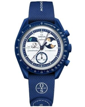 Omega Xswatch Mission To Earthphase Moonshine 42Mm Watch - Blue