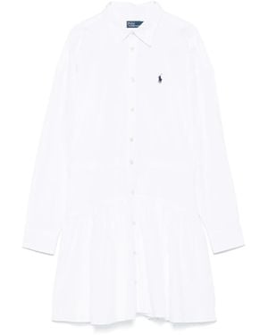 Polo Ralph Lauren Polo Pony-Embroidery Mini Dress - White