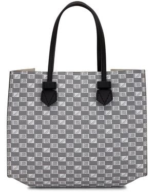 Moreau Monogram Leather Tote - Grey