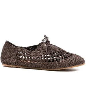 Superga Crochet-Knit Lace-Up Shoes - Brown