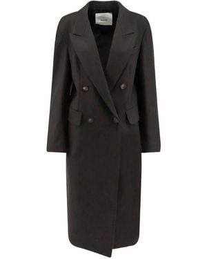 Hevò Martina Franca Double-Breasted Coat - Black