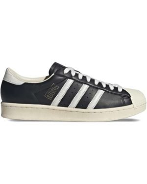 adidas Superstar Vintage 3-Stripes Leather Trainers - Black