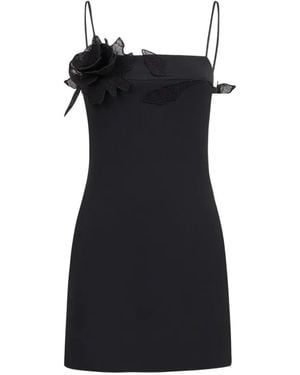 David Koma Robe Courte Lace Rose - Black