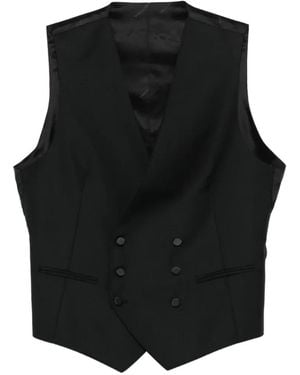 Tagliatore Button Waistcoat - Black