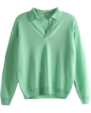 AURALEE Jersey con cuello en V - Verde