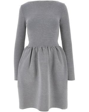 Emporio Armani Robe Courte À Rayures - Grey