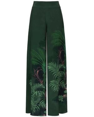 Johanna Ortiz Musical Floral-Pattern Pants - Green
