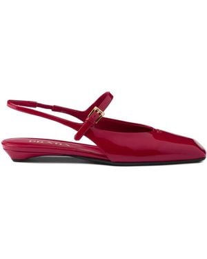 Prada スリングバック フラットシューズ - レッド
