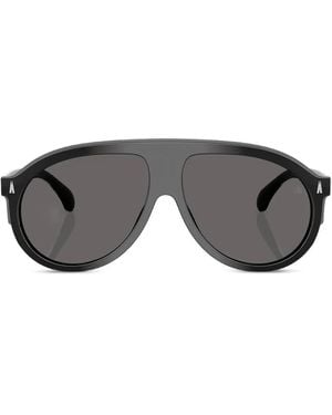 Moncler Lunettes De Soleil Fhaite À Monture Pilote - Gris