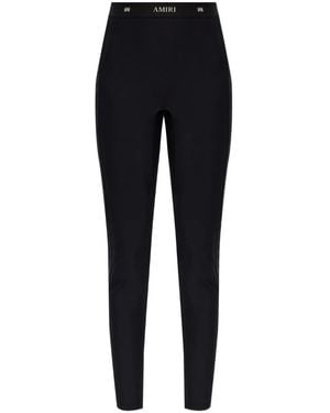 Amiri Logo-Waistband Leggings - Blue