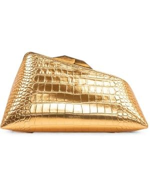 The Attico 8.30Pm Croc-Effect Clutch Bag - Natural