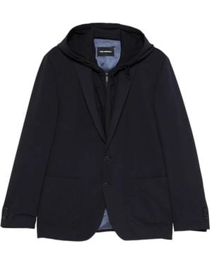 KARL LAGERFELD Talk Hooded Blazer - Blue