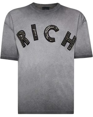 John Richmond Embellished-Logo T-Shirt - Grey