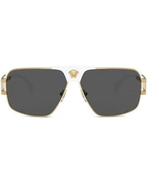 Versace Lunettes De Soleil À Monture Pilote - Gris