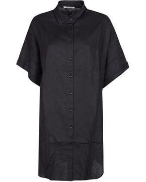 hinnominate Hemdkleid aus Leinen - Schwarz