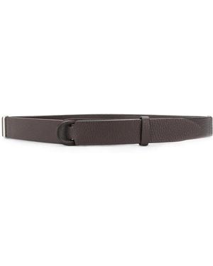Orciani Nobuckle Textured Belt - Brown