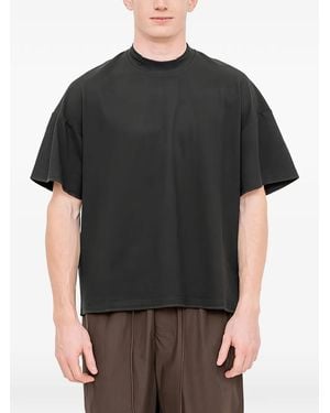 JOE CHIA Raw-Cut High-Neck T-Shirt - Black
