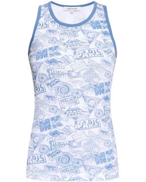 Maison Kitsuné Surf Collage Cotton Tank Top - Blue