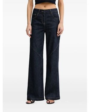 Blugirl Blumarine Jean Ample À Détails De Coutures - Blue