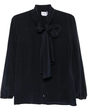 Marella Pussy-Bow Silk Shirt - Black