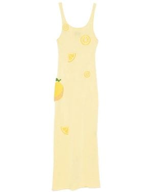Leslie Amon Citron Knitted Maxi Dress - Metallic