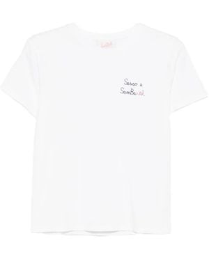 Mc2 Saint Barth T-Shirt mit Logo-Stickerei - Weiß