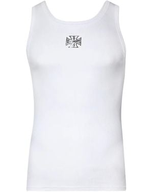 Vetements Biker Cross Logo-Print Tank Top - White