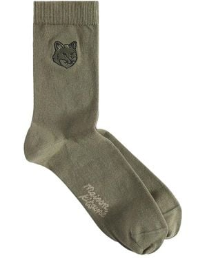 Maison Kitsuné Fox Head Socks - Green