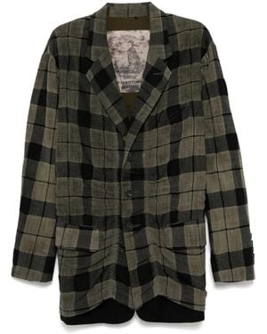 Ziggy Chen Check Pattern Blazer - Black