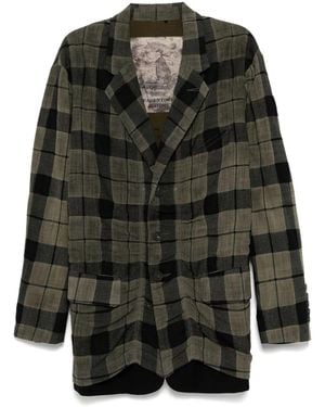 Ziggy Chen Check Pattern Blazer - Black