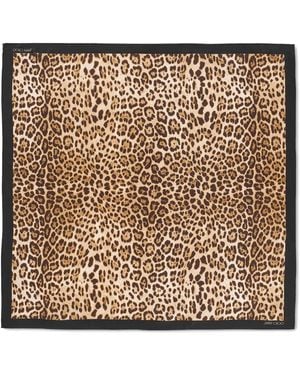 Jimmy Choo Leopard-Print Scarf - Metallic