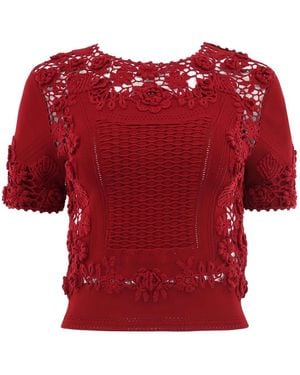 Ulla Johnson Stella Crochet-lace Top - レッド