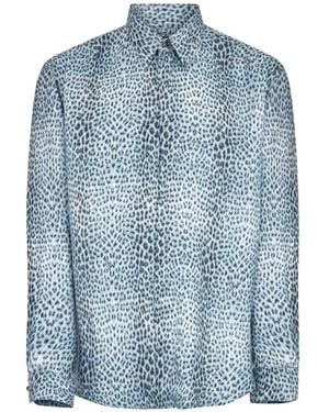 Roberto Cavalli Baby Jaguar Silk Shirt - Blue