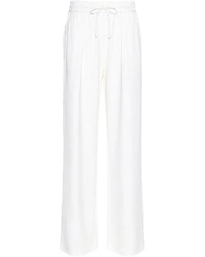 Max Mara Drawstring Wide-Leg Track Pants - White