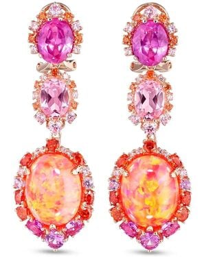 Anabela Chan Pendientes Ocean en oro amarillo de 18 ct con zafiro y ópalo - Rosa