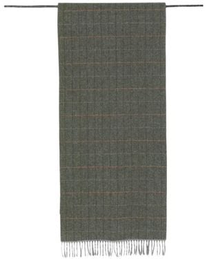 Gran Sasso Herringbone-Check Scarf - Green