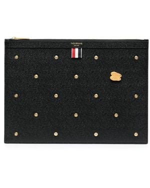 Thom Browne Pebble Grain Leather Document Holder - Black