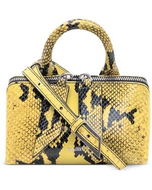 The Attico Mini Friday Snakeskin-Effect Tote Bag - Metallic