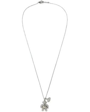 Vivienne Westwood Bear-Pendant Chain Necklace - White