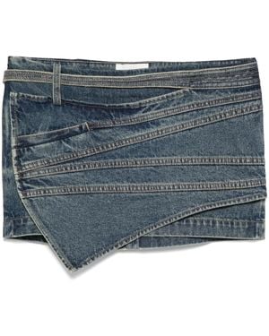 Feng Chen Wang Multi Seam Mini Skirt - Blue