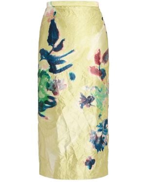 Erdem フローラル スカート - ブルー