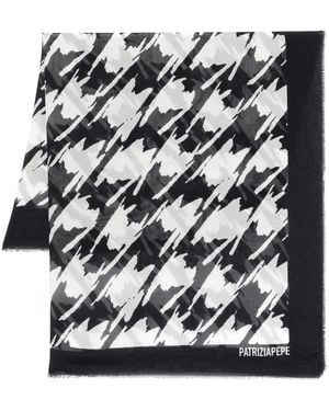 Patrizia Pepe Abstract-Print Scarf - Black