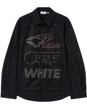 Off-White c/o Virgil Abloh Racing Staff Mesh Overshirt - Black